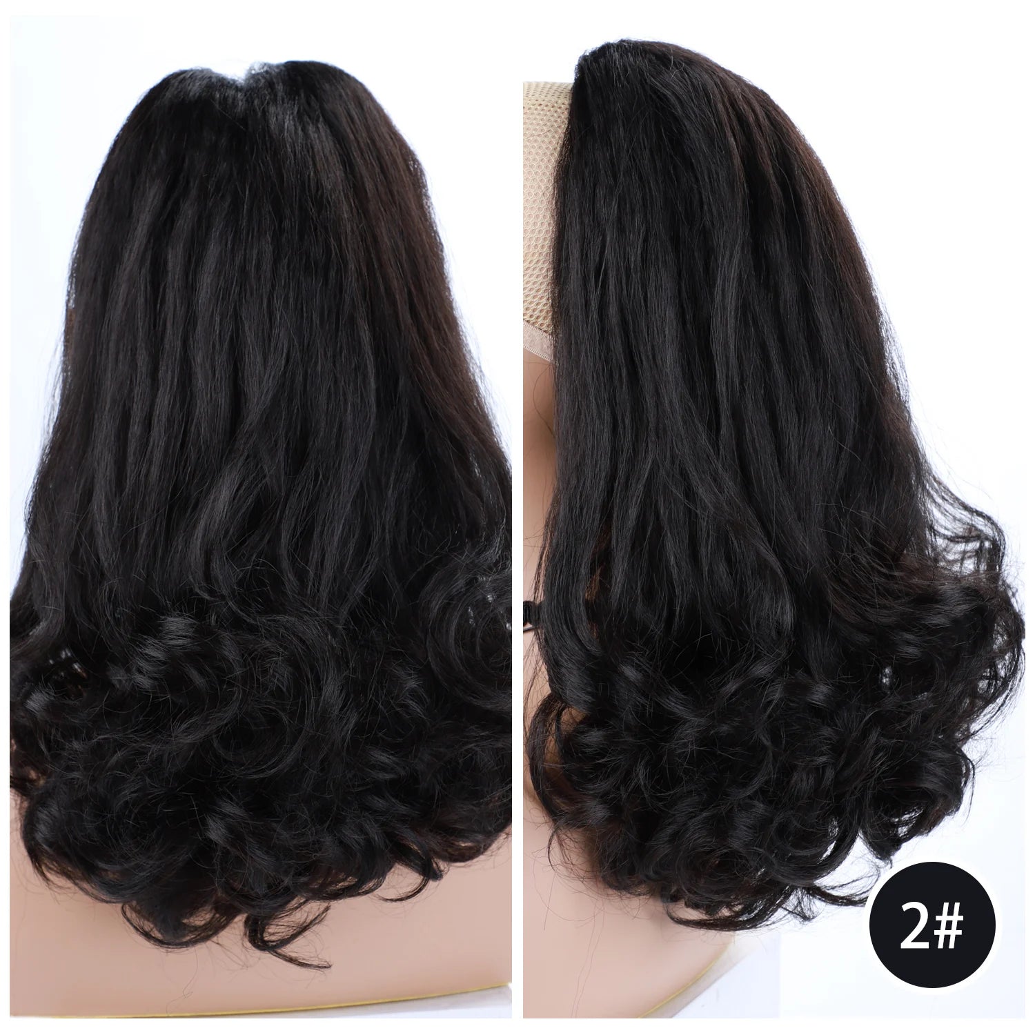 16-Inch Kinky Straight Hairpiece | natural Ponytail Extension with Drawstring &amp; Two Plastic Combs | Easy Wrap-Around Tail Style - Smooth Wigs