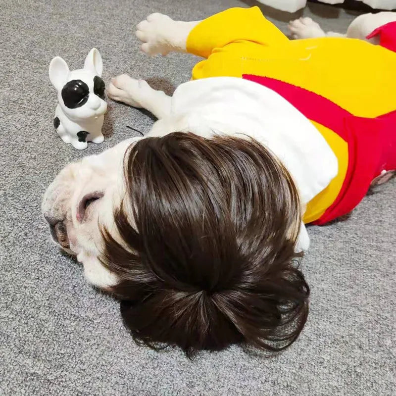 Funny Pet Wigs for Cosplay | Dog &Cat Cross-Dressing Hats | Perfect for Halloween &amp; Christmas - Smooth Wigs