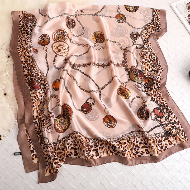 180x90cm Luxury Silk Scarf | Women's Summer Shawl &amp; Beach Wrap | Designer Bandana for Ladies - Smooth Wigs