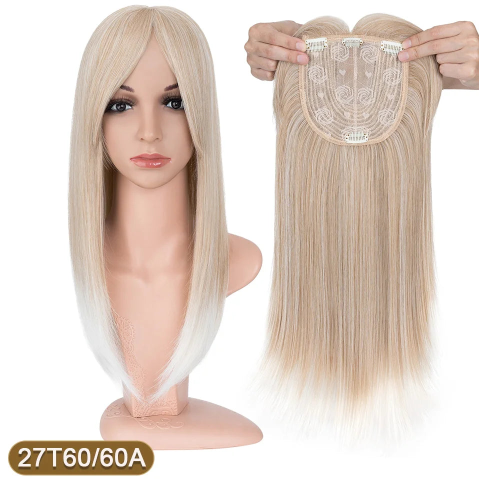 Benehair 14'' &amp; 18'' Synthetic Hair Toppers with Bangs | 6x6 Clip-In Top Hairpiece | Long Straight Wig Extensions for Women by SmoothWigs - Smooth Wigs