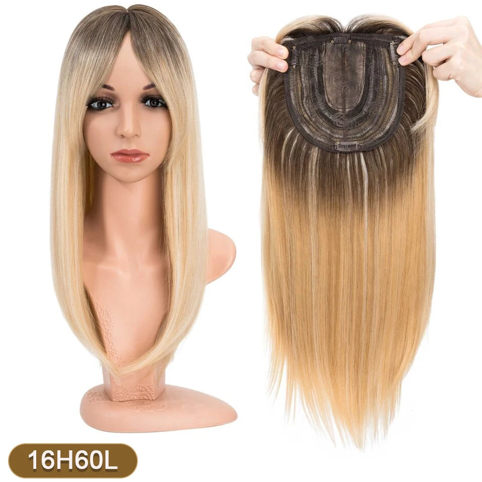 Benehair 14'' &amp; 18'' Synthetic Hair Toppers with Bangs | 6x6 Clip-In Top Hairpiece | Long Straight Wig Extensions for Women by SmoothWigs - Smooth Wigs