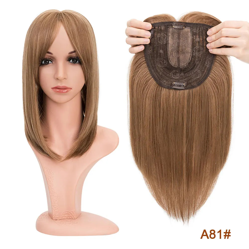 Benehair 14'' &amp; 18'' Synthetic Hair Toppers with Bangs | 6x6 Clip-In Top Hairpiece | Long Straight Wig Extensions for Women by SmoothWigs - Smooth Wigs