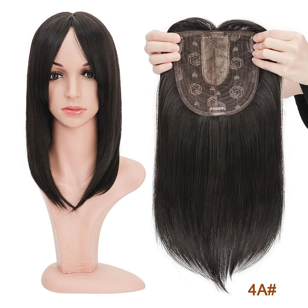Benehair 14'' &amp; 18'' Synthetic Hair Toppers with Bangs | 6x6 Clip-In Top Hairpiece | Long Straight Wig Extensions for Women by SmoothWigs - Smooth Wigs