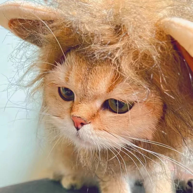 Funny Lion Mane Costume for Cats &amp; Dogs | Cute Pet Wig with Ears | Perfect for Parties &amp; Cosplay - Smooth Wigs
