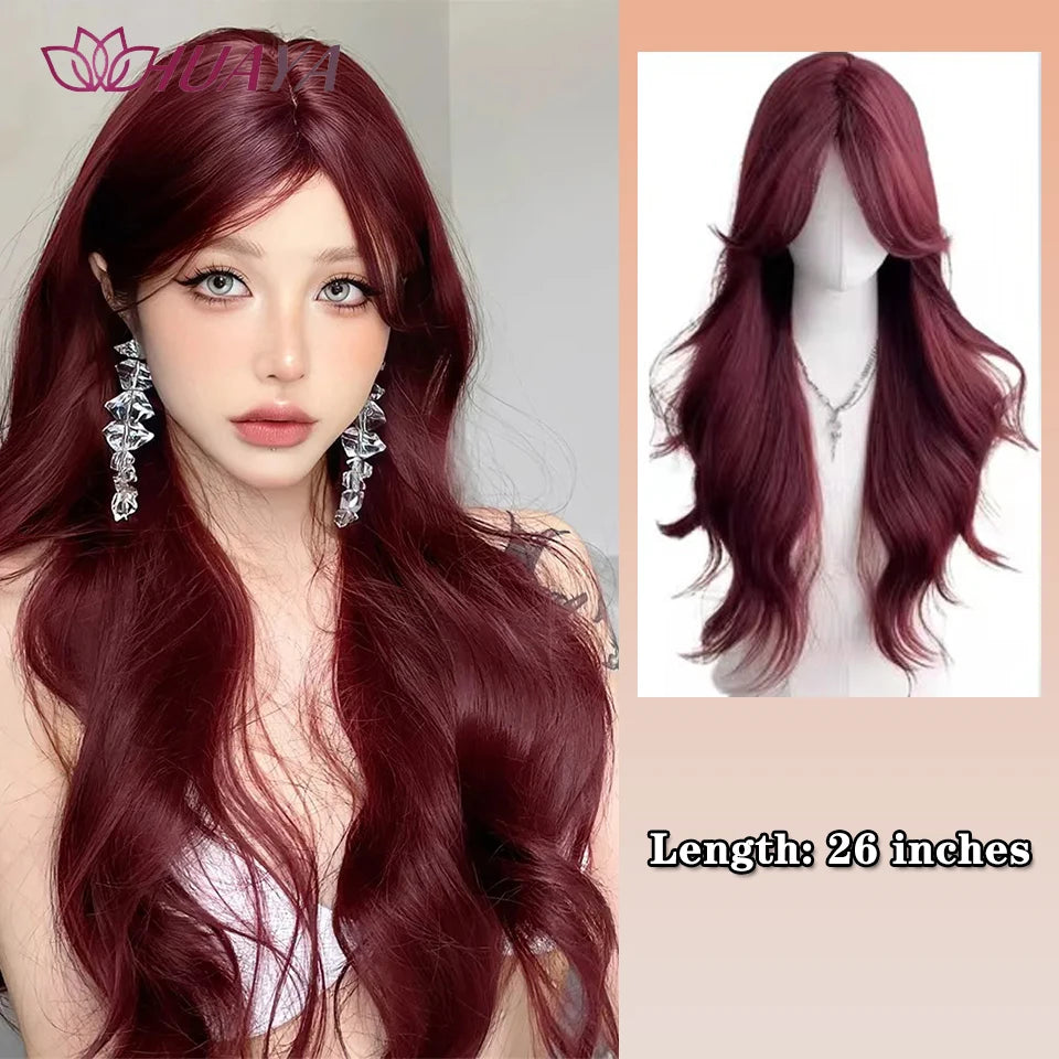 Long Curly White Gold Wig | Full Head Eight-Character Bangs | Nautral Wig with Big Waves by SmoothWigs - Smooth Wigs