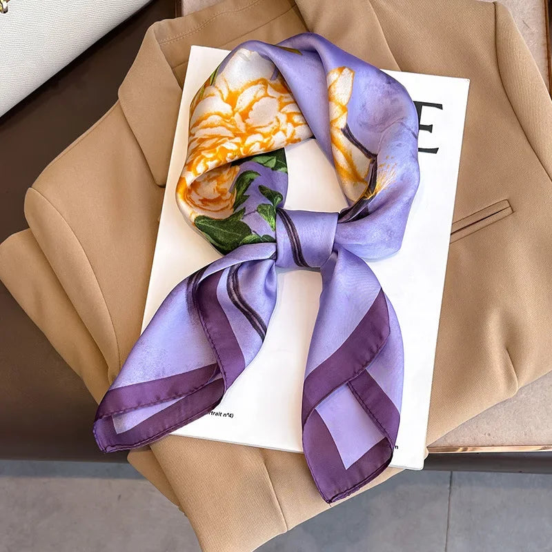 2025 Luxury Silk Leopard Print Scarf | Women's Square Beach Wrap &amp; Headband | Versatile Echarpe Shawl - Smooth Wigs