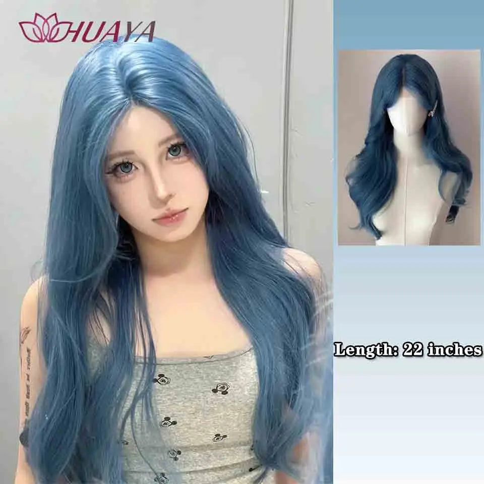 Long Curly White Gold Wig | Full Head Eight-Character Bangs | Nautral Wig with Big Waves by SmoothWigs - Smooth Wigs