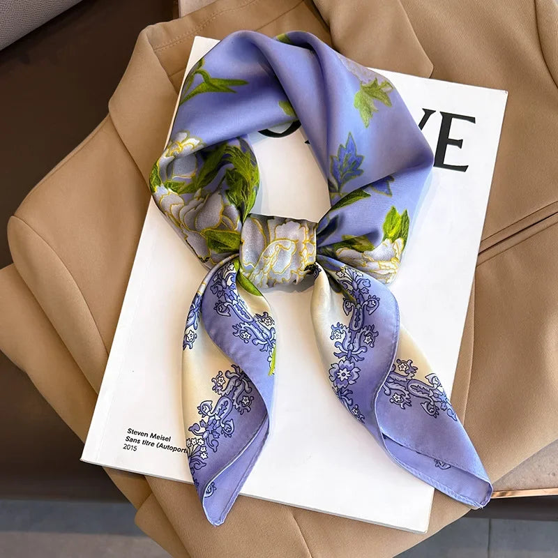 2025 Luxury Silk Leopard Print Scarf | Women's Square Beach Wrap &amp; Headband | Versatile Echarpe Shawl - Smooth Wigs