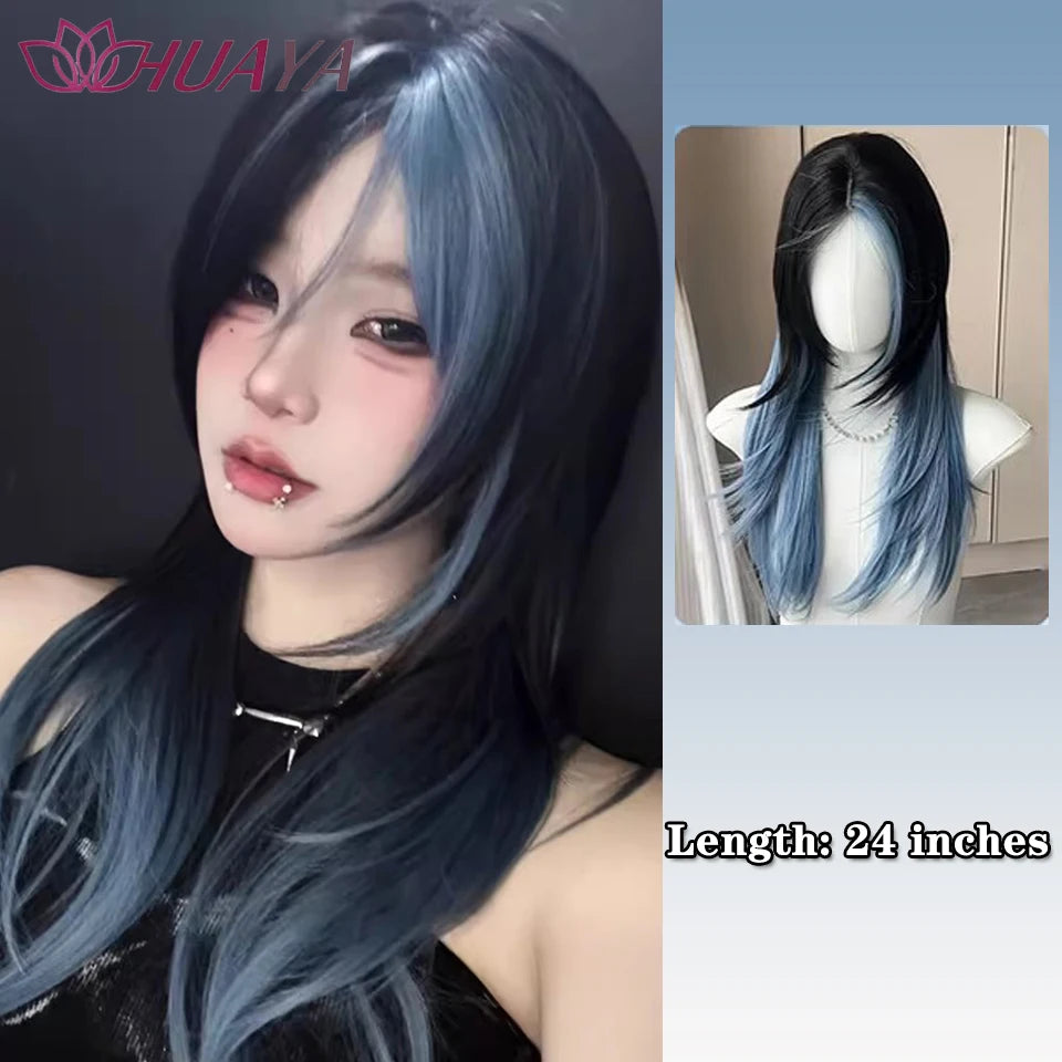 Long Curly White Gold Wig | Full Head Eight-Character Bangs | Nautral Wig with Big Waves by SmoothWigs - Smooth Wigs
