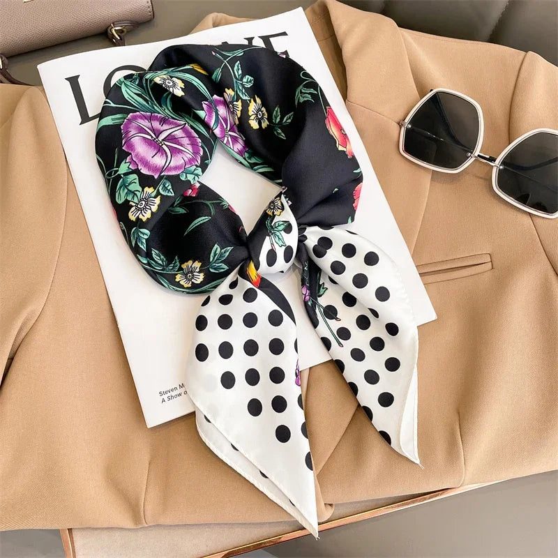 2025 Luxury Silk Leopard Print Scarf | Women's Square Beach Wrap &amp; Headband | Versatile Echarpe Shawl - Smooth Wigs