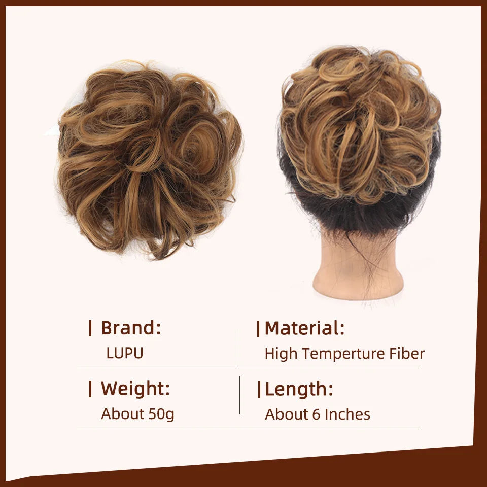 Chignon Messy Bun | Wavy Curly Claw Clip Hairpiece | Ponytail Extensions for Women - Smooth Wigs