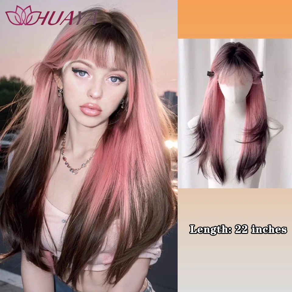 Long Curly White Gold Wig | Full Head Eight-Character Bangs | Nautral Wig with Big Waves by SmoothWigs - Smooth Wigs