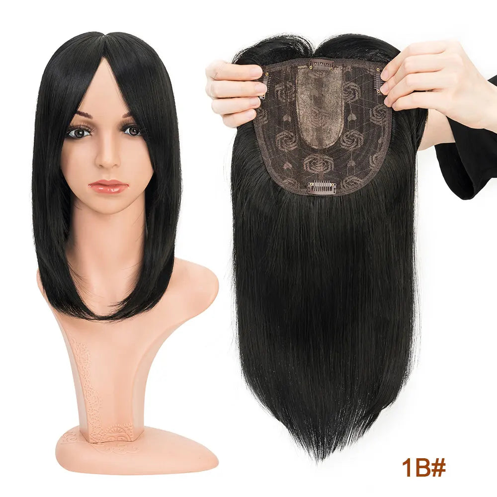 Benehair 14'' &amp; 18'' Synthetic Hair Toppers with Bangs | 6x6 Clip-In Top Hairpiece | Long Straight Wig Extensions for Women by SmoothWigs - Smooth Wigs