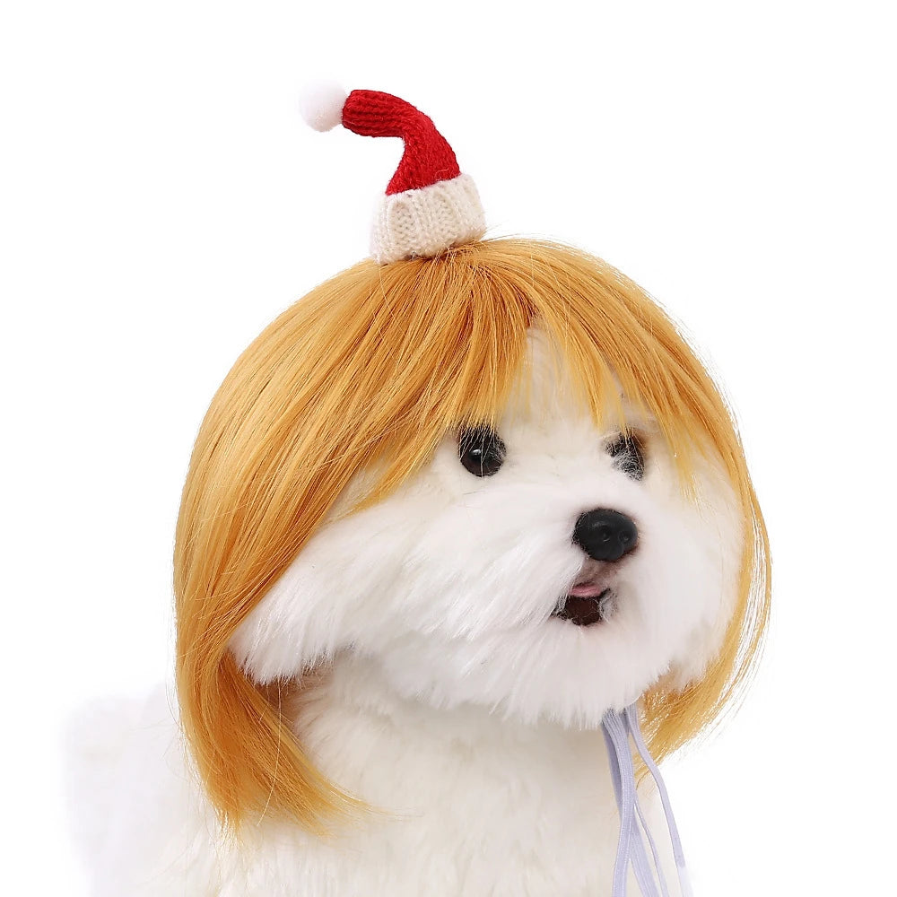 Pet Wig for Dogs & Cats | Curly Straight Hair Options | DIY Trim Halloween Costume Accessories - Smooth Wigs