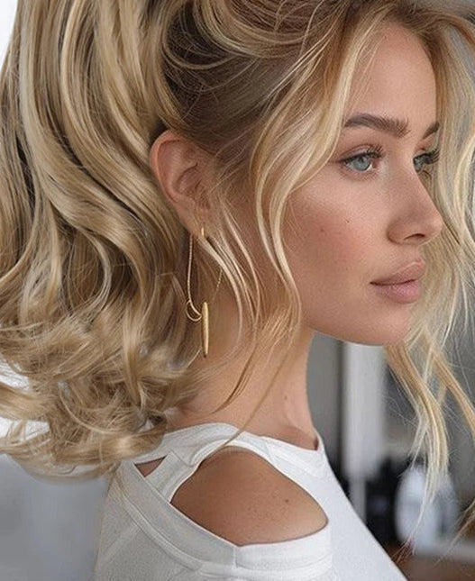Wavy Curly Claw Clip Ponytail | Natural-Looking Hair Bun Extension in Blonde, Brown &amp; Black | False Pigtail for Women - Smooth Wigs