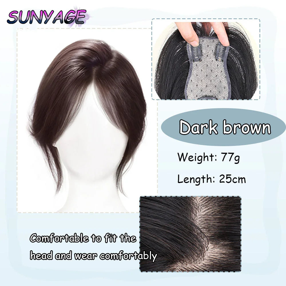 Synthetic Full Bangs Wig | Eight-Character Bangs Hairpiece for Women | Cover White Hair with Natural-Looking Top Wig by SmoothWigs - Smooth Wigs