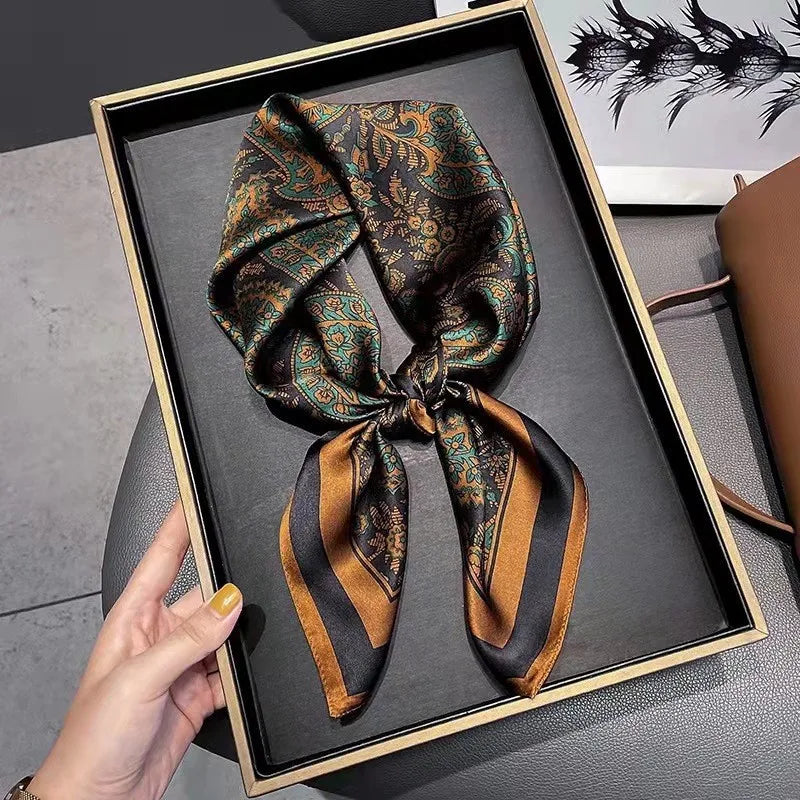 2025 Luxury Silk Leopard Print Scarf | Women's Square Beach Wrap &amp; Headband | Versatile Echarpe Shawl - Smooth Wigs