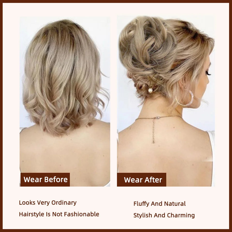 Chignon Messy Bun | Wavy Curly Claw Clip Hairpiece | Ponytail Extensions for Women - Smooth Wigs