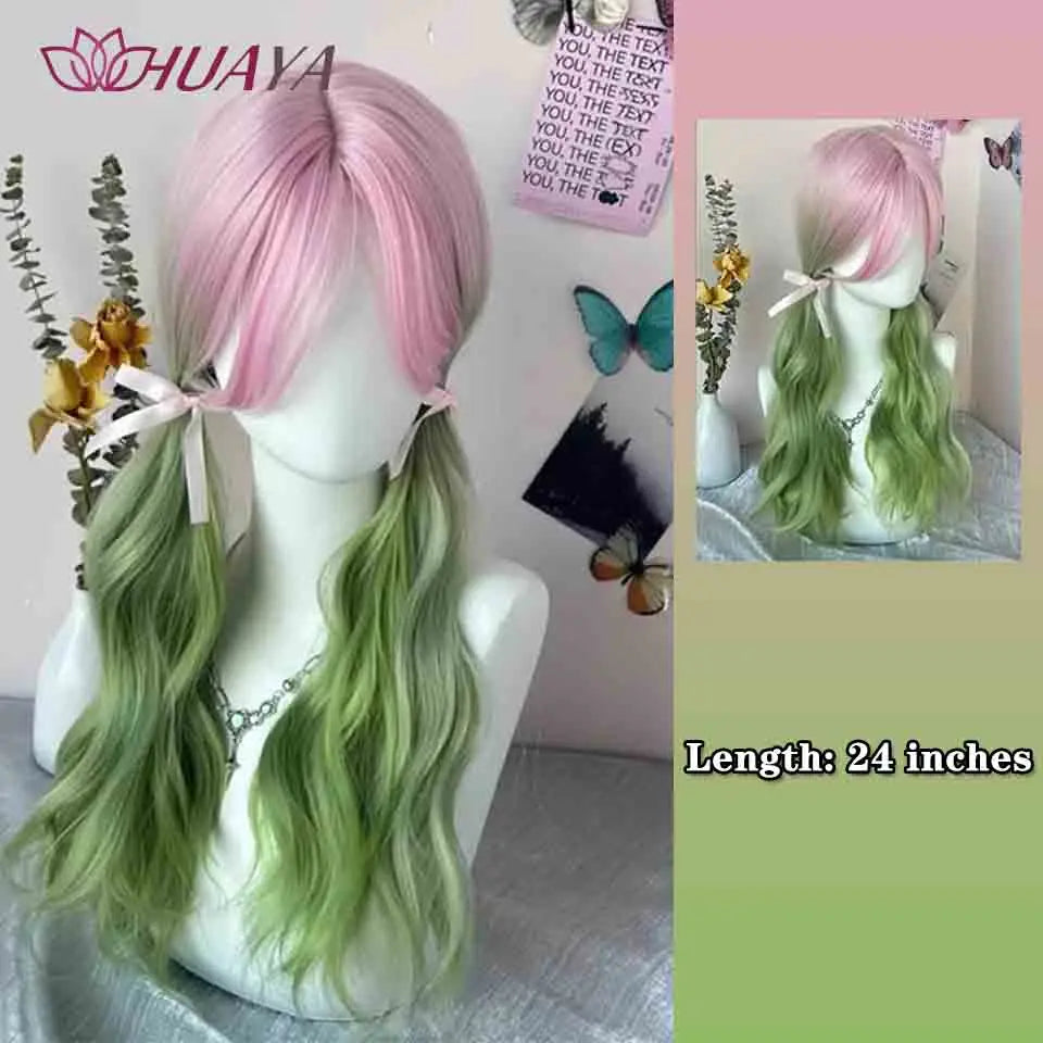 Long Curly White Gold Wig | Full Head Eight-Character Bangs | Nautral Wig with Big Waves by SmoothWigs - Smooth Wigs