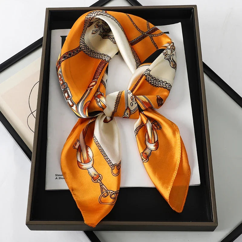 2025 Luxury Silk Leopard Print Scarf | Women's Square Beach Wrap &amp; Headband | Versatile Echarpe Shawl - Smooth Wigs