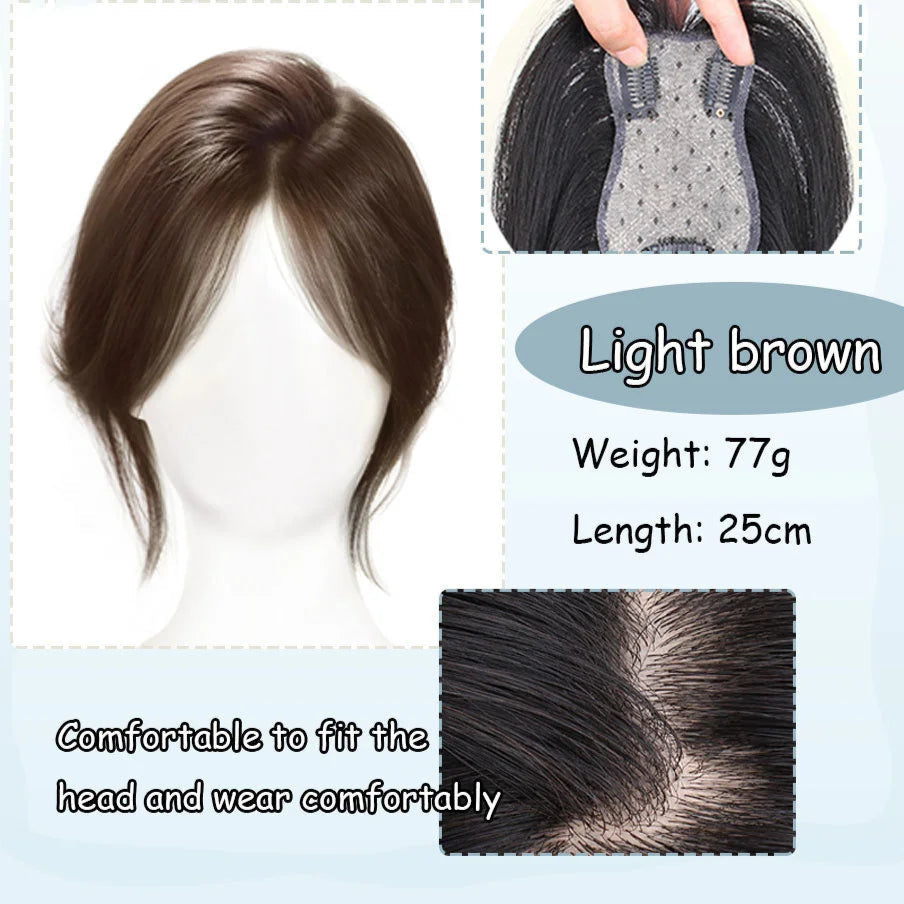 Synthetic Full Bangs Wig | Eight-Character Bangs Hairpiece for Women | Cover White Hair with Natural-Looking Top Wig by SmoothWigs - Smooth Wigs
