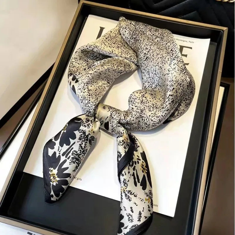 2025 Luxury Silk Leopard Print Scarf | Women's Square Beach Wrap &amp; Headband | Versatile Echarpe Shawl - Smooth Wigs