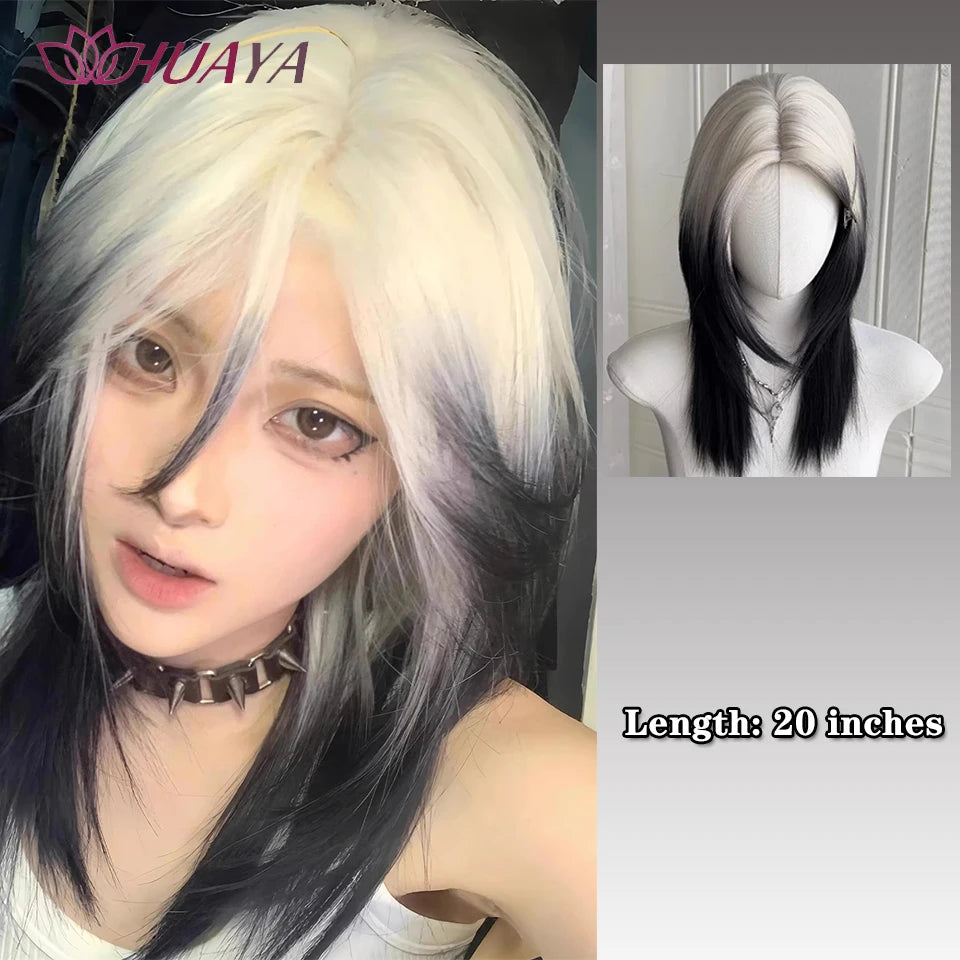 Long Curly White Gold Wig | Full Head Eight-Character Bangs | Nautral Wig with Big Waves by SmoothWigs - Smooth Wigs