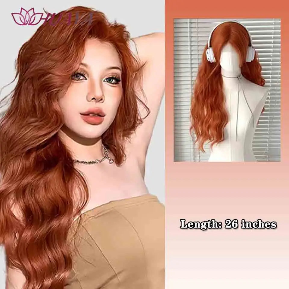 Long Curly White Gold Wig | Full Head Eight-Character Bangs | Nautral Wig with Big Waves by SmoothWigs - Smooth Wigs
