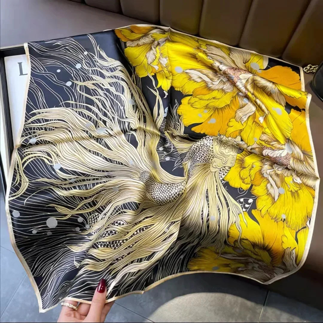 2025 Luxury Silk Leopard Print Scarf | Women's Square Beach Wrap &amp; Headband | Versatile Echarpe Shawl - Smooth Wigs