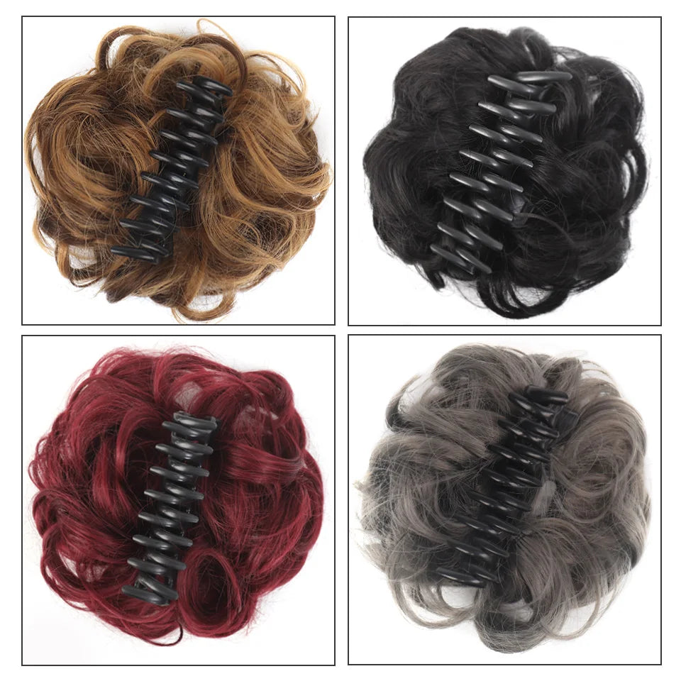 Chignon Messy Bun | Wavy Curly Claw Clip Hairpiece | Ponytail Extensions for Women - Smooth Wigs