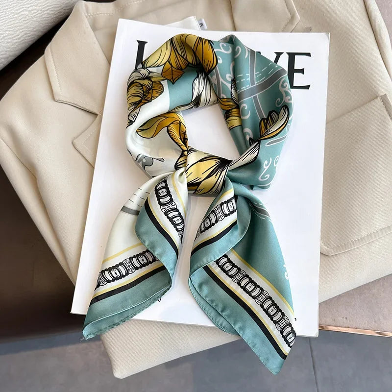 2025 Luxury Silk Leopard Print Scarf | Women's Square Beach Wrap &amp; Headband | Versatile Echarpe Shawl - Smooth Wigs