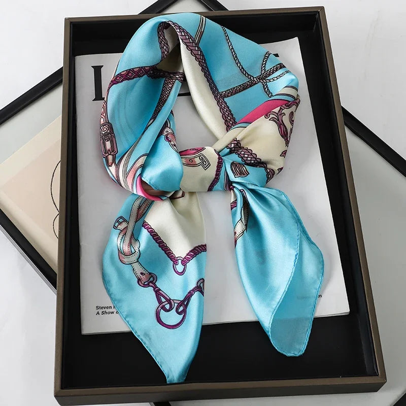 2025 Luxury Silk Leopard Print Scarf | Women's Square Beach Wrap &amp; Headband | Versatile Echarpe Shawl - Smooth Wigs