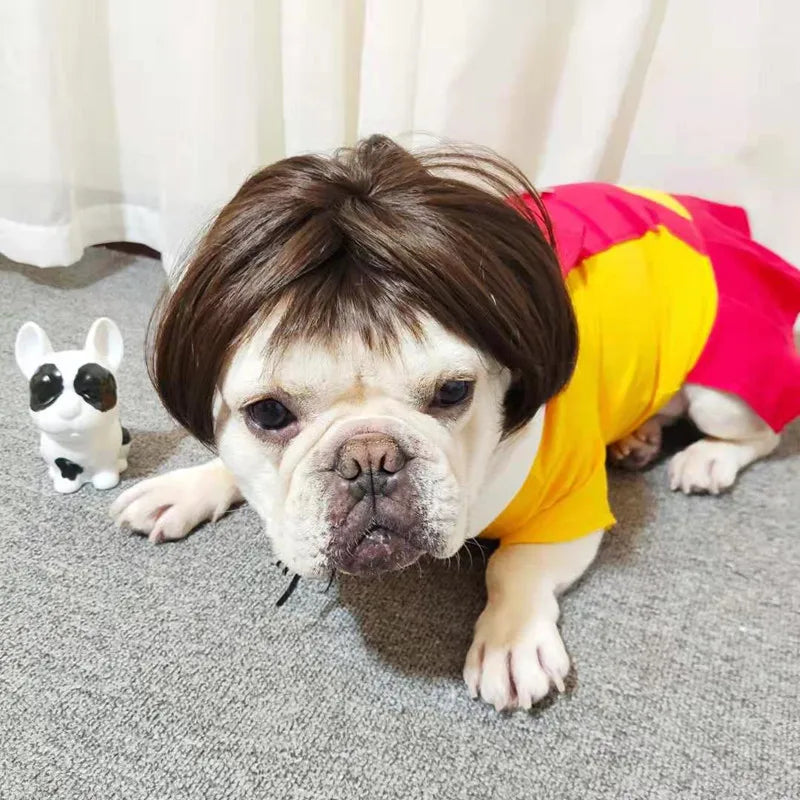 Funny Pet Wigs for Cosplay | Dog &Cat Cross-Dressing Hats | Perfect for Halloween &amp; Christmas - Smooth Wigs