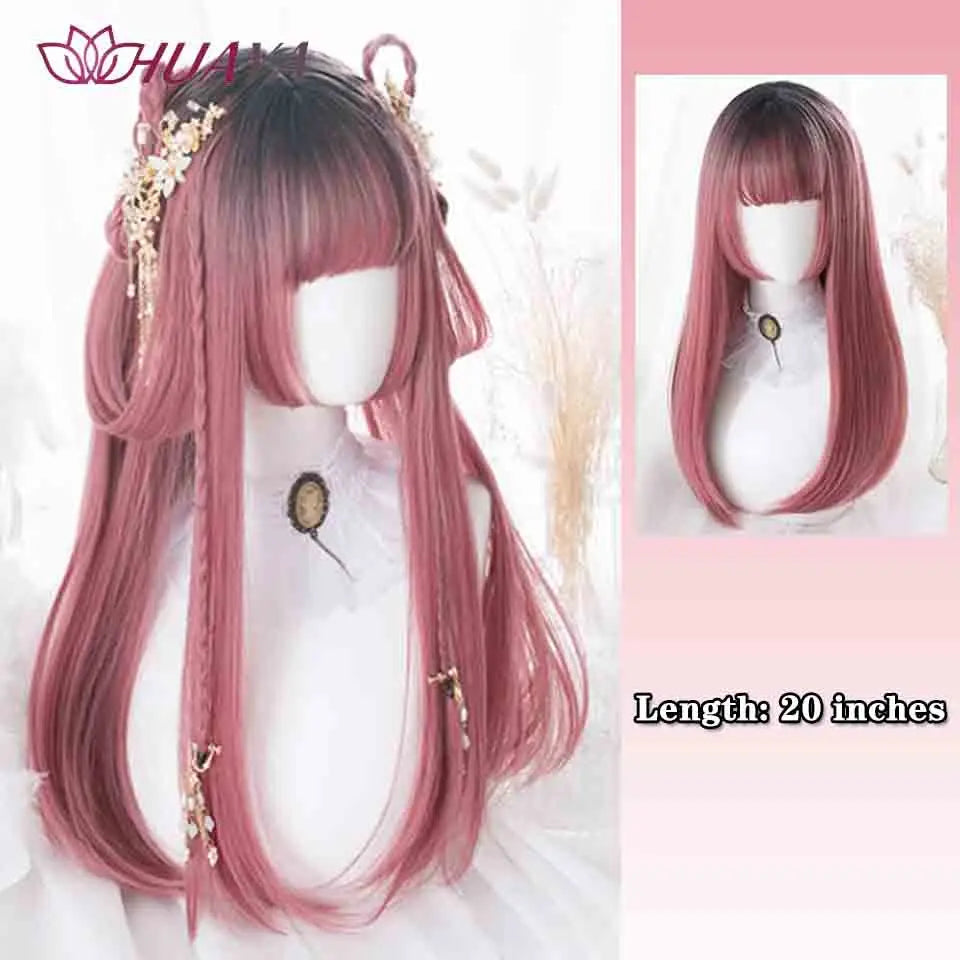Long Curly White Gold Wig | Full Head Eight-Character Bangs | Nautral Wig with Big Waves by SmoothWigs - Smooth Wigs