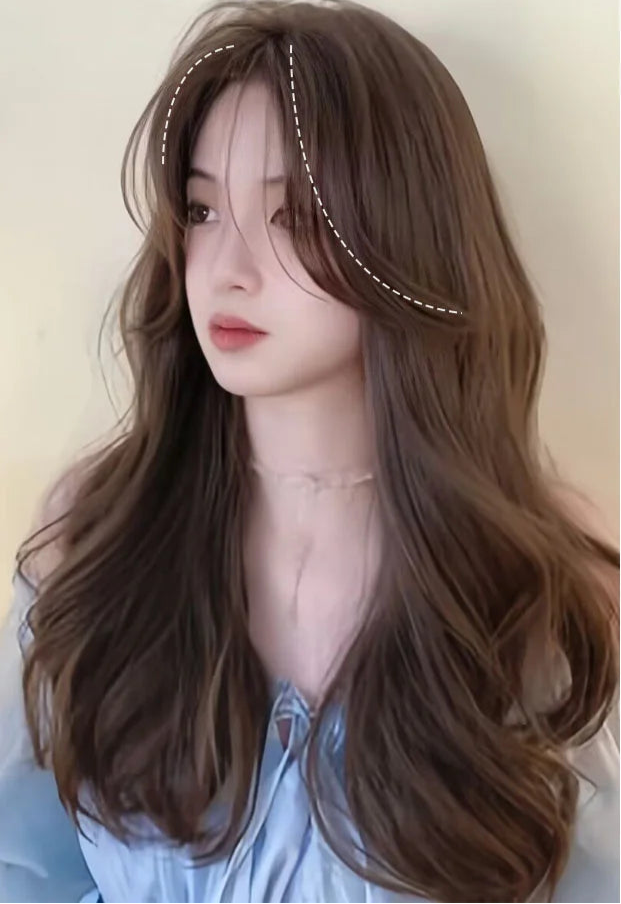 Synthetic Full Bangs Wig | Eight-Character Bangs Hairpiece for Women | Cover White Hair with Natural-Looking Top Wig by SmoothWigs - Smooth Wigs