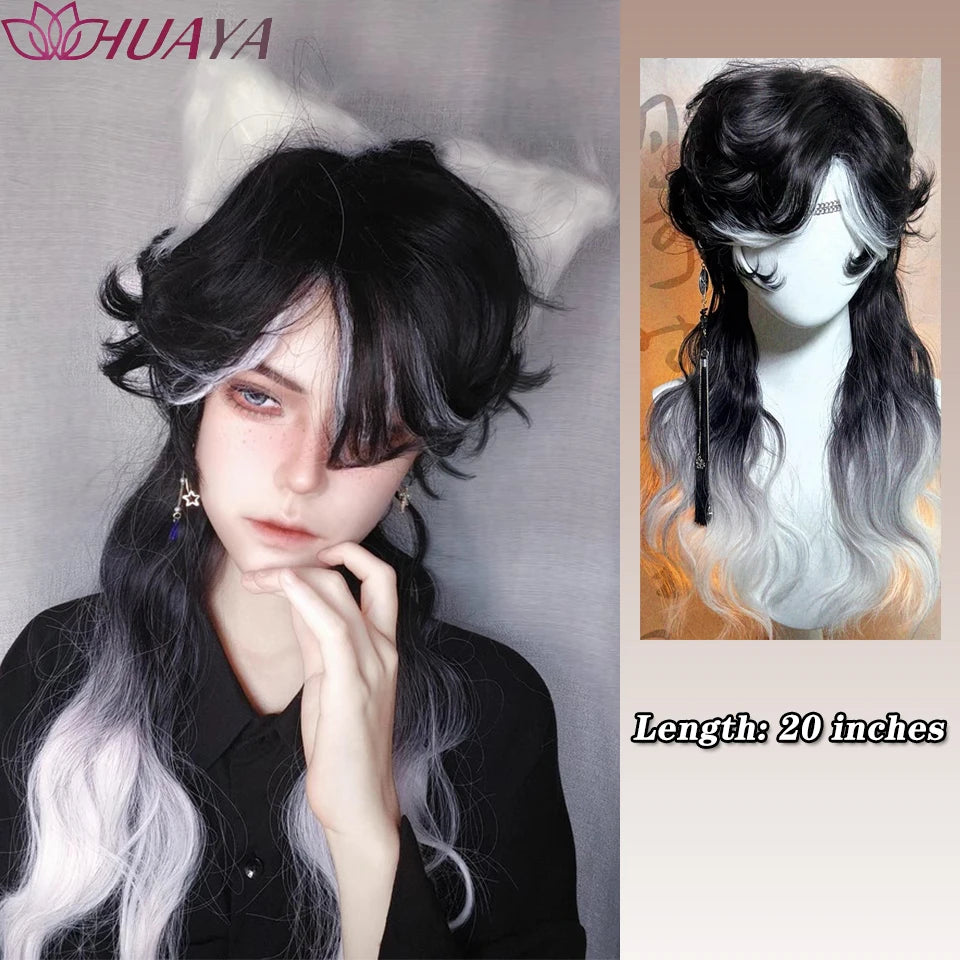 Long Curly White Gold Wig | Full Head Eight-Character Bangs | Nautral Wig with Big Waves by SmoothWigs - Smooth Wigs