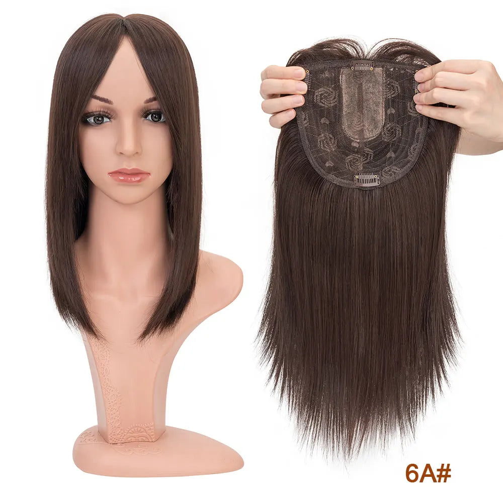 Benehair 14'' &amp; 18'' Synthetic Hair Toppers with Bangs | 6x6 Clip-In Top Hairpiece | Long Straight Wig Extensions for Women by SmoothWigs - Smooth Wigs