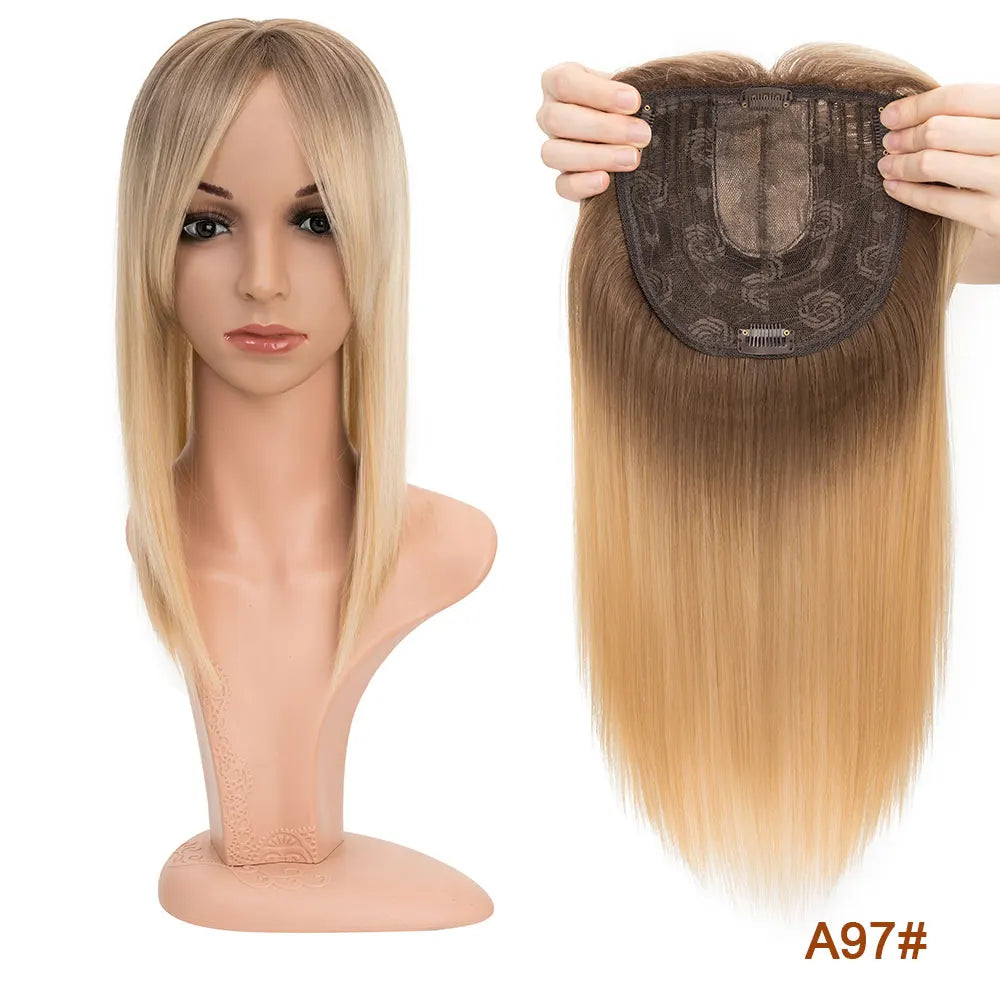 Benehair 14'' &amp; 18'' Synthetic Hair Toppers with Bangs | 6x6 Clip-In Top Hairpiece | Long Straight Wig Extensions for Women by SmoothWigs - Smooth Wigs