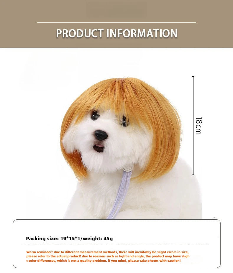 Pet Wig for Dogs & Cats | Curly Straight Hair Options | DIY Trim Halloween Costume Accessories - Smooth Wigs
