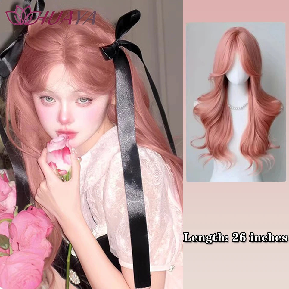 Long Curly White Gold Wig | Full Head Eight-Character Bangs | Nautral Wig with Big Waves by SmoothWigs - Smooth Wigs