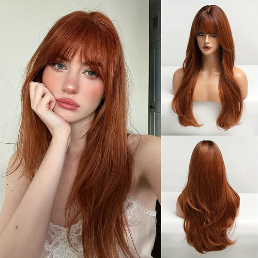 Sleek and Stylish Synthetic Wig with Bangs - Perfect for Beginners and Everyday Wear