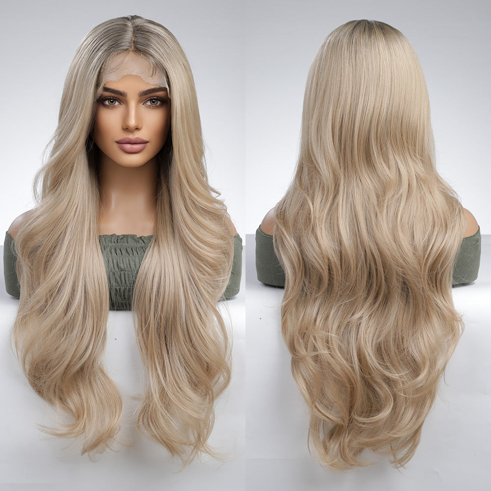 Lace Front Wig Long Wig For Women Loose Wave Middle Part Wig Heat Resistant Synthetic Wig